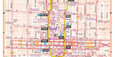 Harta stația de Metrou de centrul orașului Toronto