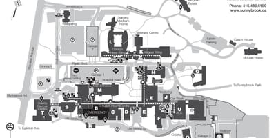 Harta Sunnybrook Health sciences centre - SHSC