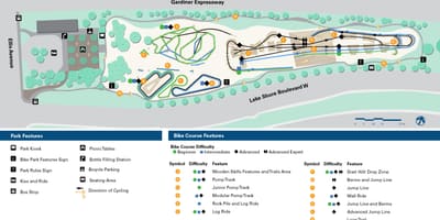 Harta Sunnyside Bike Park Toronto