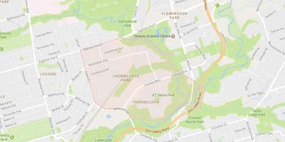 Harta Thorncliffe Parc de cartier Toronto