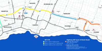 Harta Toronto autostrada 407