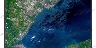 Harta Toronto lacul Ontario prin satelit