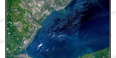 Harta Toronto lacul Ontario prin satelit