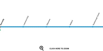 Harta Toronto linia de metrou 3 Scarborough RT