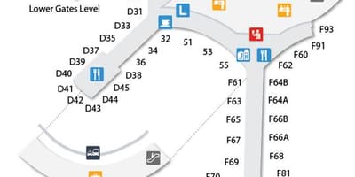 Harta Toronto Pearson aeroportul de sosire și de plecare nivel