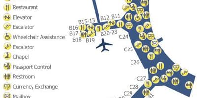 Harta Toronto Pearson airport terminal 3