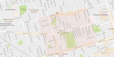 Harta Trinity–Bellwoods vecinătate Toronto