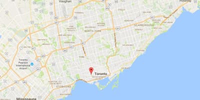 Harta Trinity–Bellwoods district Toronto