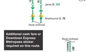 Harta TTC 143 Centru / Plaja de autobuz Expres pe ruta Toronto