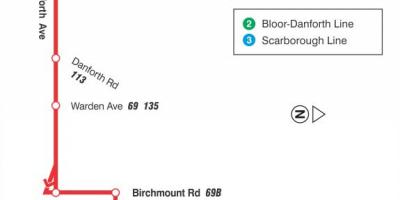 Harta TTC 20 Cliffside autobuz de ruta Toronto