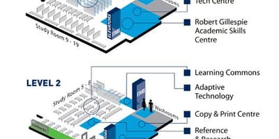 Harta de la universitatea din Toronto Mississauga nivel de bibliotecă