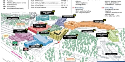 Harta de la universitatea din Toronto Scarborough campus
