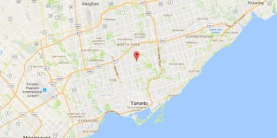 Harta Wanless Park district Toronto