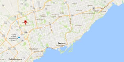 Harta West Humber-Clareville district Toronto