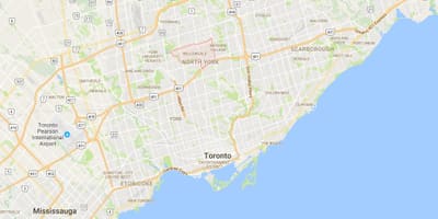 Harta Willowdale district Toronto