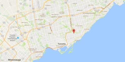 Harta Woodbine Heightsdistrict Toronto