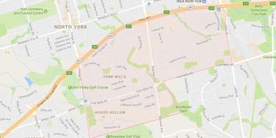 Harta York Mills vecinătate Toronto