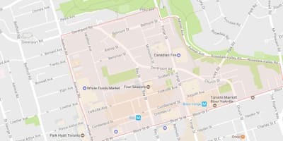 Harta Yorkville vecinătate Toronto